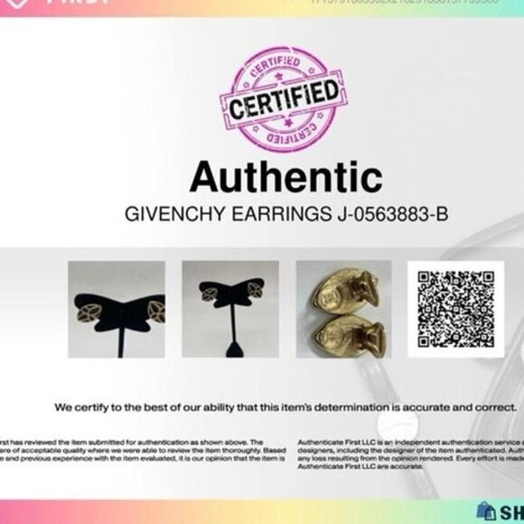 Authenticated Givenchy NY Vintage Black Enamel signed Gold Tone Clip Earrings - Picture 7 of 16